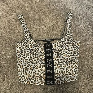 cheetah print college/ going out tank top
